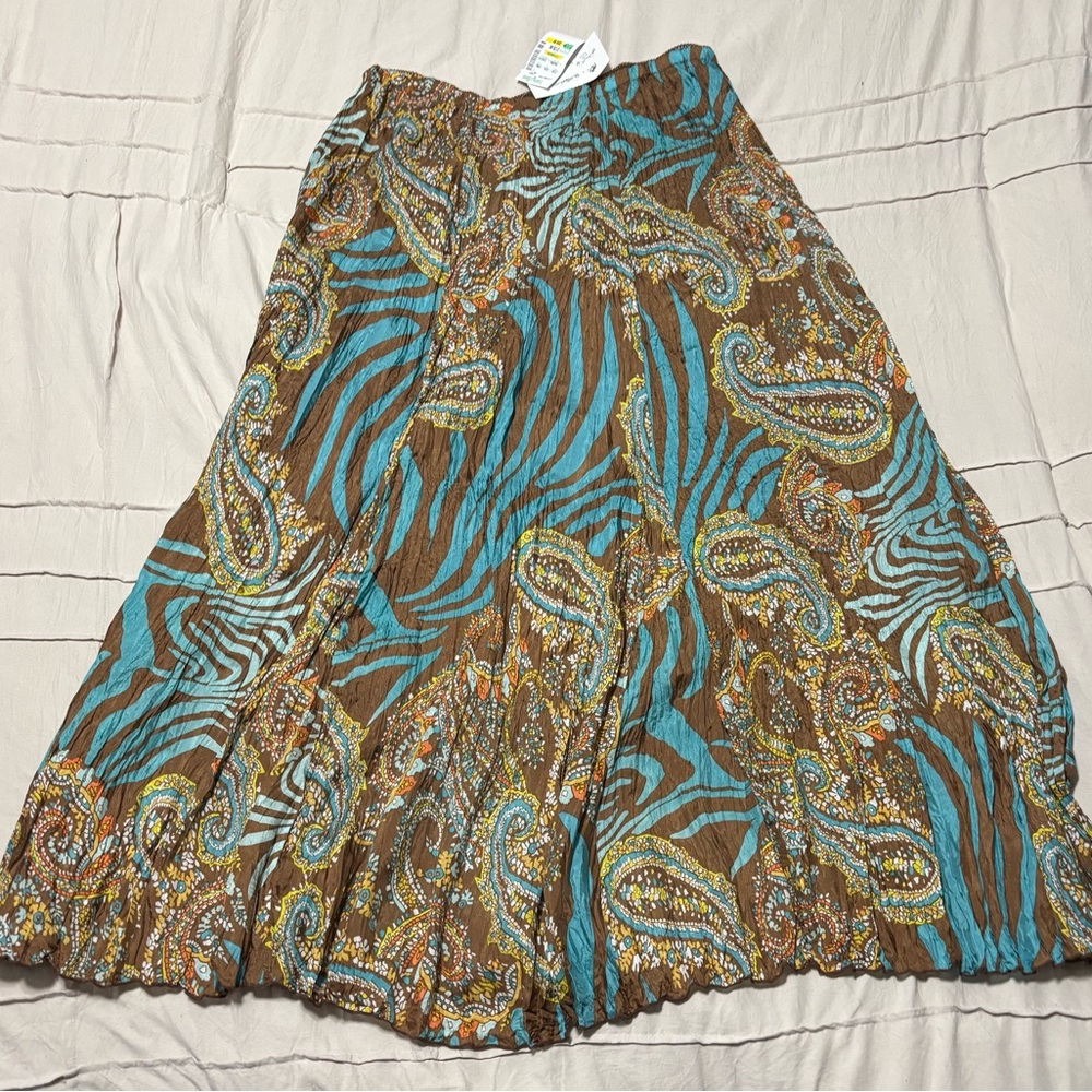 NWT Y2K Bohemian Paisley Maxi Skirt